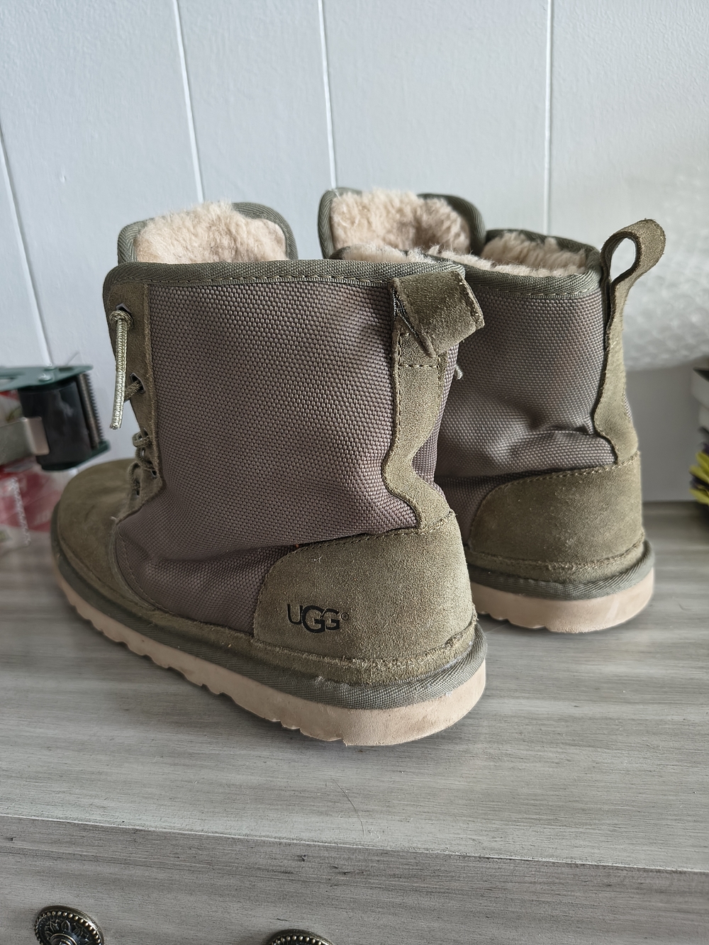 UGG Mens Olive Green Lined Ankle Boots